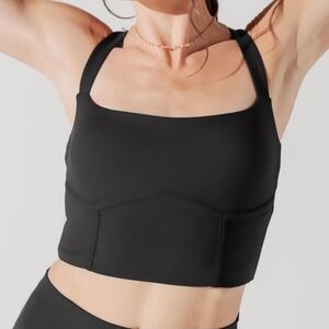 NWOT Popflex Active Blogilates Daphne Corset Crop Top Black Large